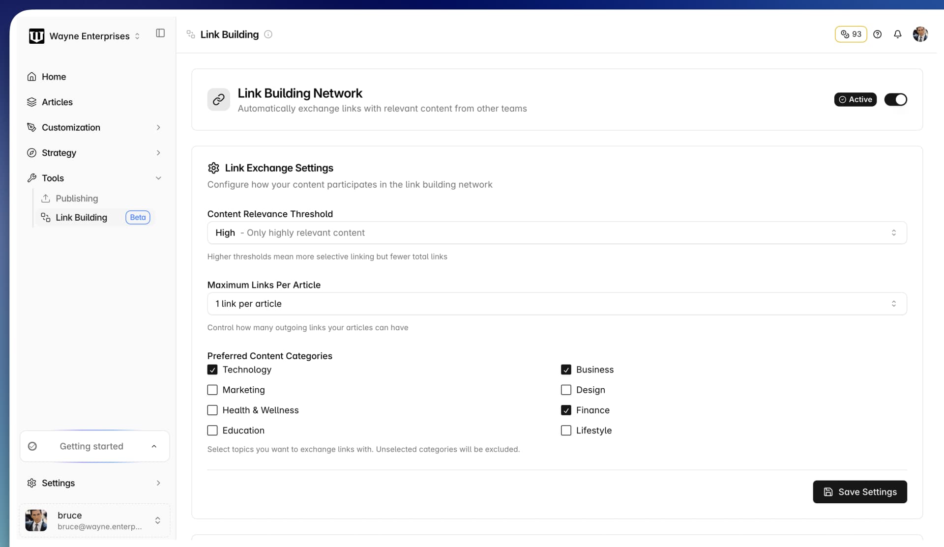Advanced Link Building Network