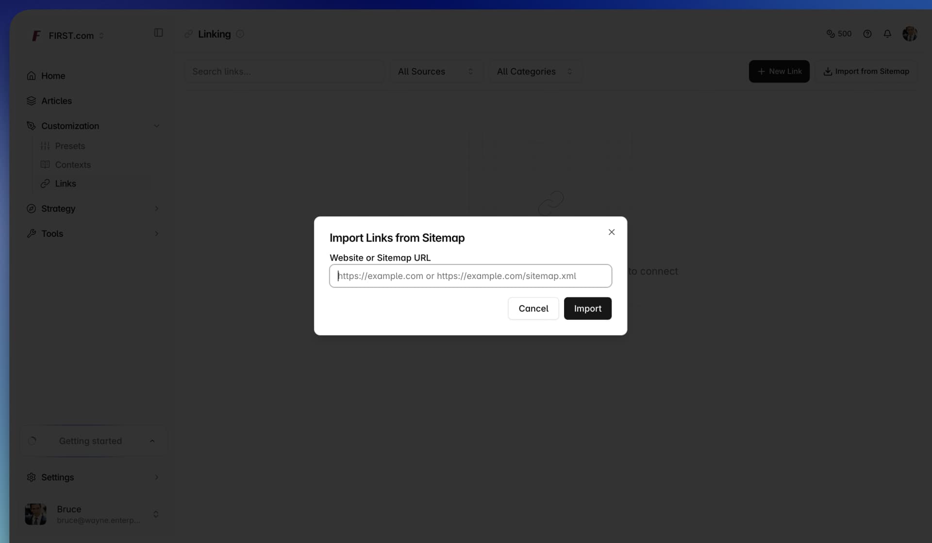 Internal Link Site Extraction