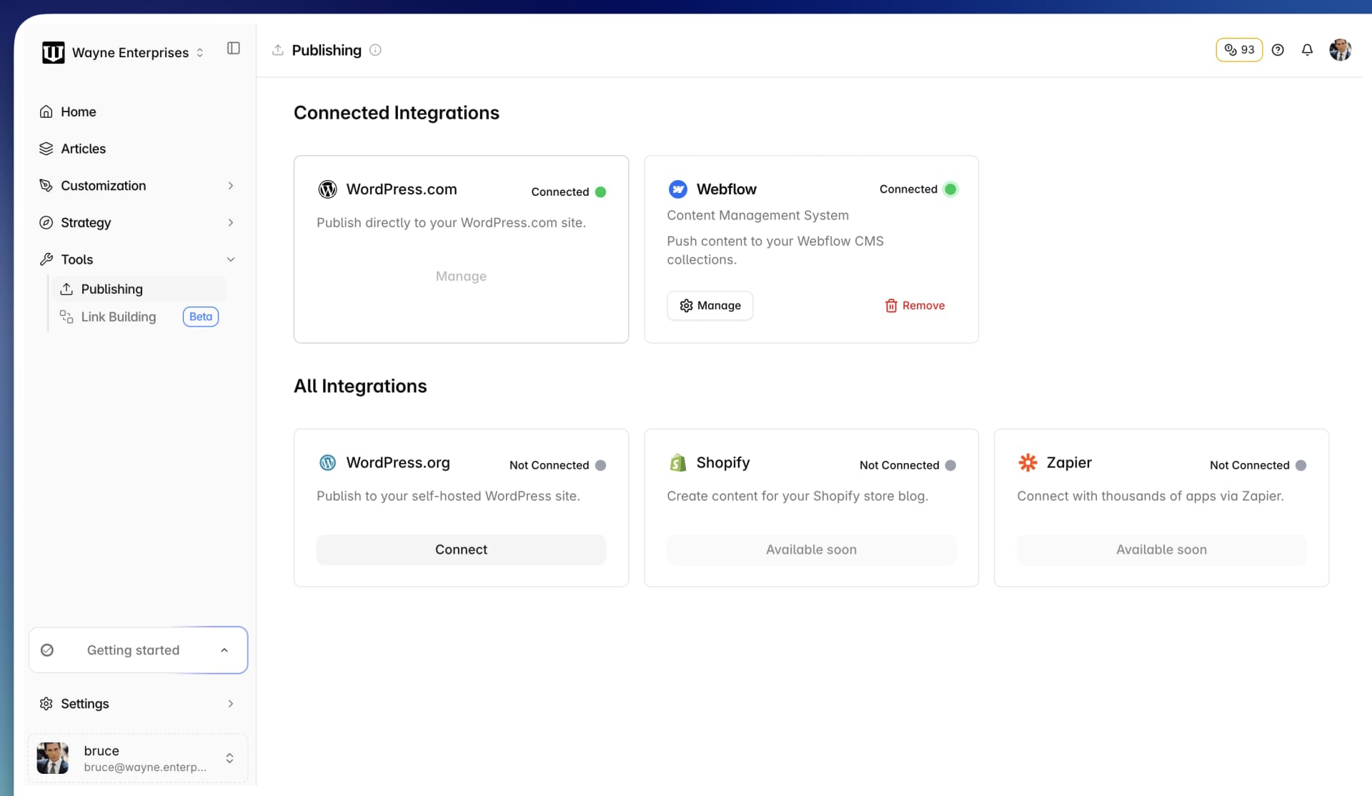 Advanced Publishing Integrations