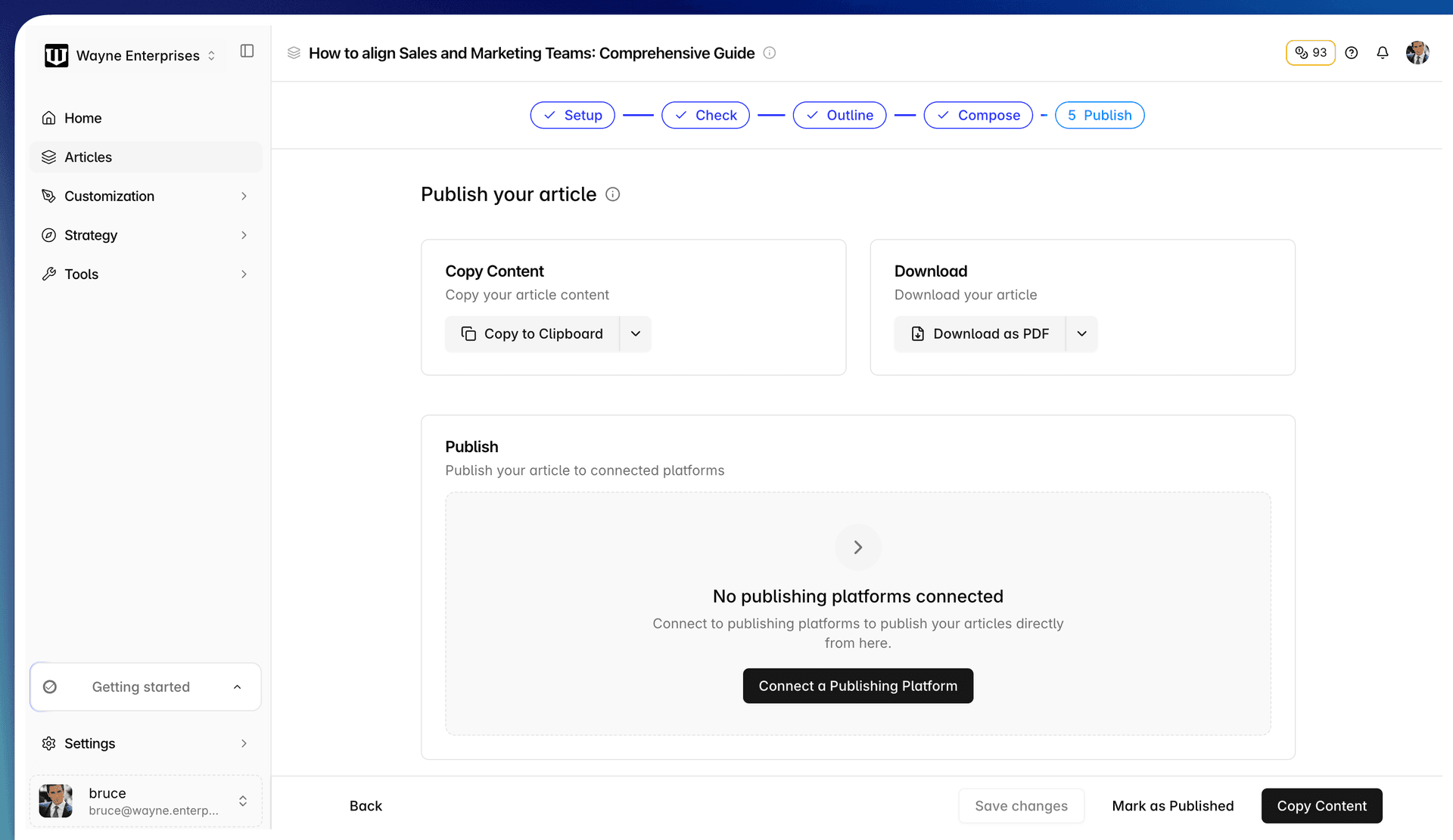 Streamlined Publishing Process
