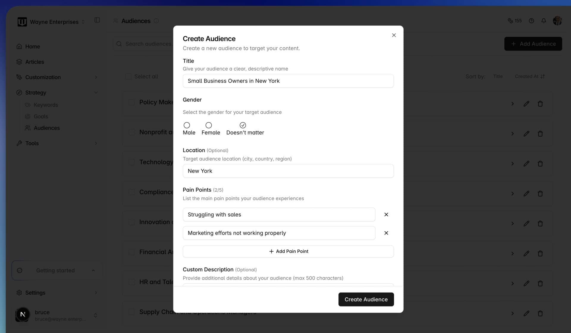 Audience Creation & Targeting